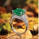 Ruif Jewelry Classic Design S925 Silver 5.42ct Lab Grown Emerald Ring Wedding Bands Ruif Jewelry Classic Design S925 Silver 5.42ct Lab Grown Emerald Ring Wedding Bands