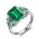 Ruif Jewelry Classic Design S925 Silver 3.05ct Lab Grown Emerald Ring Wedding Bands