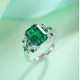Ruif Jewelry Classic Design S925 Silver 3.05ct Lab Grown Emerald Ring Wedding Bands