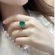 Ruif Jewelry Classic Design S925 Silver 3.05ct Lab Grown Emerald Ring Wedding Bands