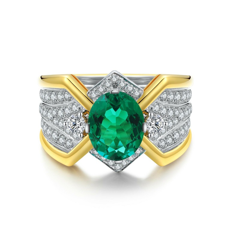 Ruif Jewelry Classic Design S925 Silver 2.51ct/3.6ct Lab Grown Emerald/Sapphire Ring Wedding Bands Ruif Jewelry Classic Design S925 Silver 2.51ct/3.6ct Lab Grown Emerald/Sapphire Ring Wedding Bands