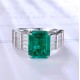 Ruif Jewelry Classic Design S925 Silver 4.26ct Lab Grown Emerald Ring Wedding Bands Ruif Jewelry Classic Design S925 Silver 4.26ct Lab Grown Emerald Ring Wedding Bands