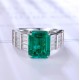 Ruif Jewelry Classic Design S925 Silver 4.26ct Lab Grown Emerald Ring Wedding Bands