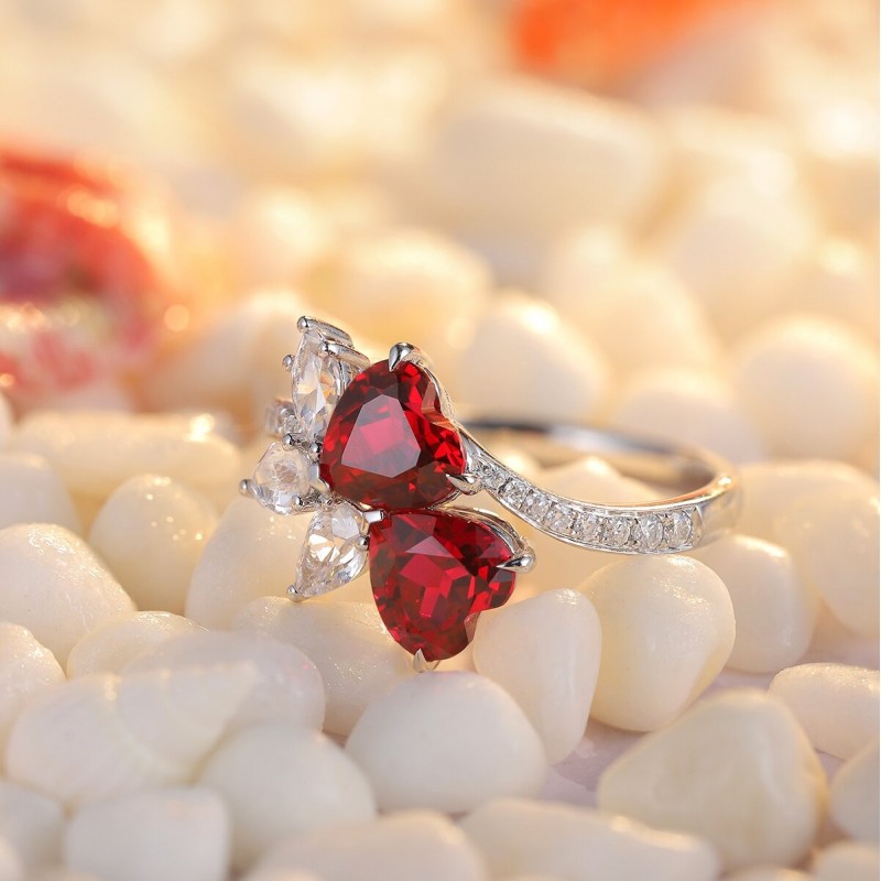 Ruif Jewelry Classic Design S925 Silver 2.36ct Lab Grown Ruby Ring Wedding Bands Ruif Jewelry Classic Design S925 Silver 2.36ct Lab Grown Ruby Ring Wedding Bands