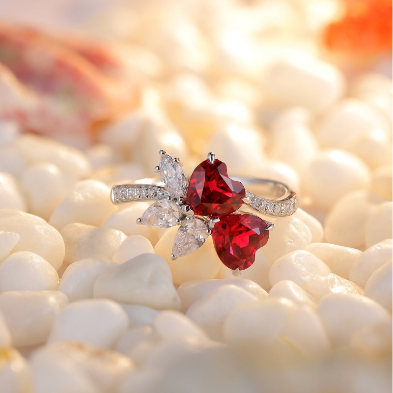 Ruif Jewelry Classic Design S925 Silver 2.36ct Lab Grown Ruby Ring Wedding Bands Ruif Jewelry Classic Design S925 Silver 2.36ct Lab Grown Ruby Ring Wedding Bands