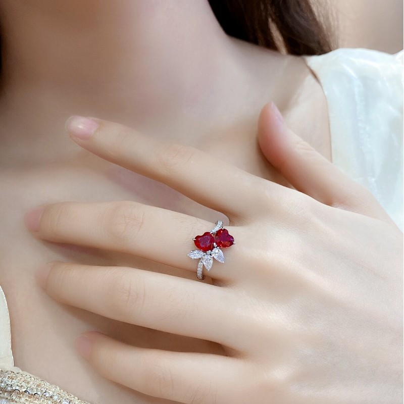 Ruif Jewelry Classic Design S925 Silver 2.36ct Lab Grown Ruby Ring Wedding Bands Ruif Jewelry Classic Design S925 Silver 2.36ct Lab Grown Ruby Ring Wedding Bands