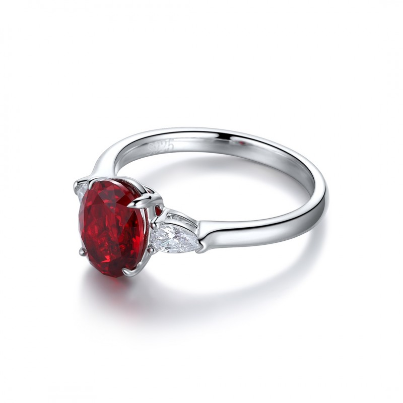 Ruif Jewelry Classic Design S925 Silver 2.12ct Lab Grown Ruby Ring Wedding Bands Ruif Jewelry Classic Design S925 Silver 2.12ct Lab Grown Ruby Ring Wedding Bands