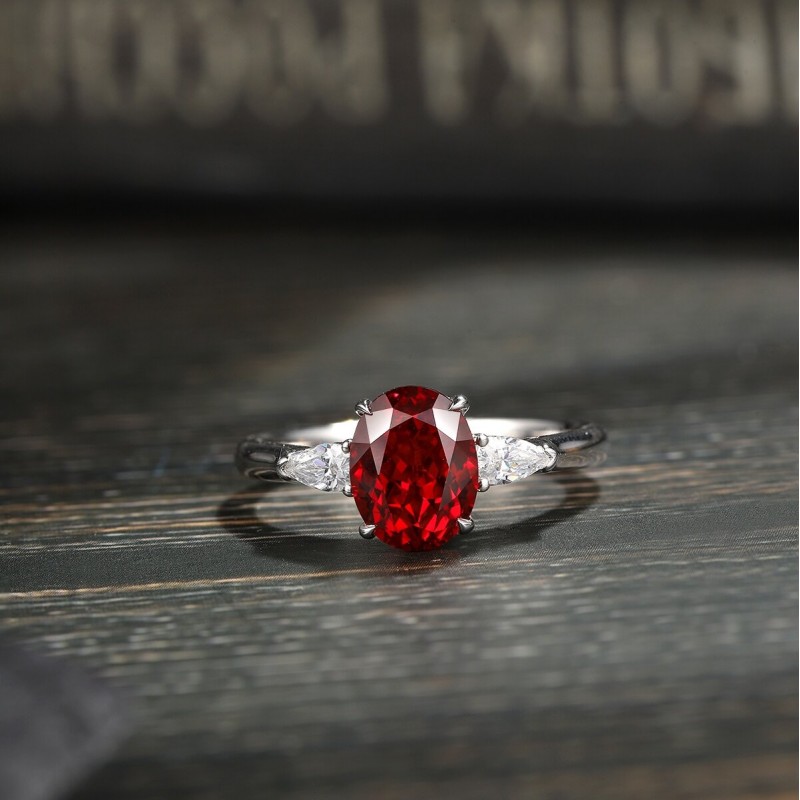 Ruif Jewelry Classic Design S925 Silver 2.12ct Lab Grown Ruby Ring Wedding Bands Ruif Jewelry Classic Design S925 Silver 2.12ct Lab Grown Ruby Ring Wedding Bands