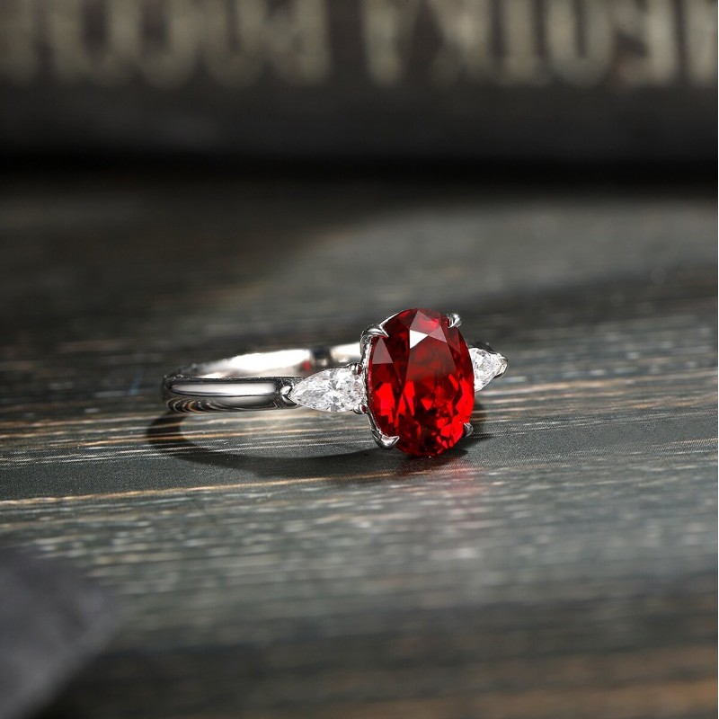 Ruif Jewelry Classic Design S925 Silver 2.12ct Lab Grown Ruby Ring Wedding Bands Ruif Jewelry Classic Design S925 Silver 2.12ct Lab Grown Ruby Ring Wedding Bands