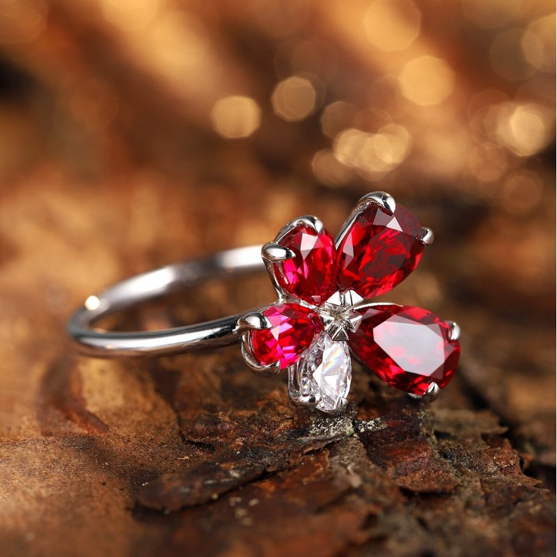 Ruif Jewelry Classic Design S925 Silver 2.97ct Lab Grown Ruby Ring Wedding Bands Ruif Jewelry Classic Design S925 Silver 2.97ct Lab Grown Ruby Ring Wedding Bands
