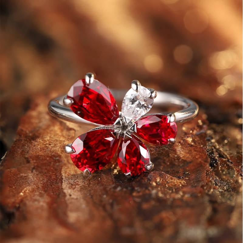 Ruif Jewelry Classic Design S925 Silver 2.97ct Lab Grown Ruby Ring Wedding Bands Ruif Jewelry Classic Design S925 Silver 2.97ct Lab Grown Ruby Ring Wedding Bands