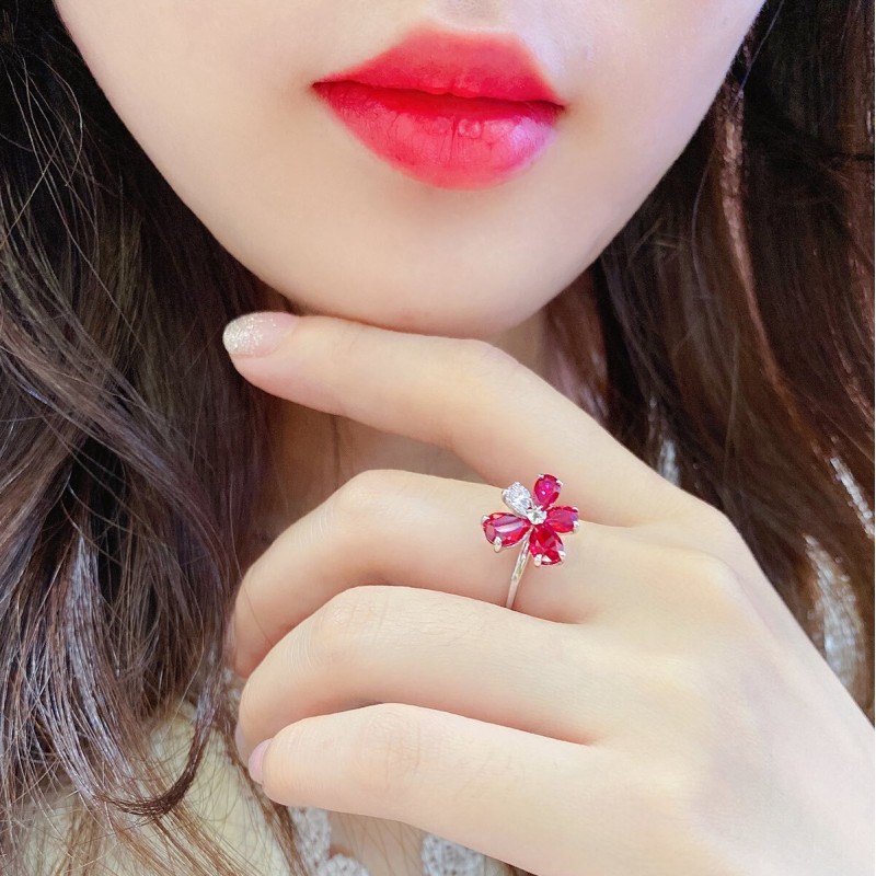 Ruif Jewelry Classic Design S925 Silver 2.97ct Lab Grown Ruby Ring Wedding Bands Ruif Jewelry Classic Design S925 Silver 2.97ct Lab Grown Ruby Ring Wedding Bands