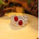 Ruif Jewelry Classic Design S925 Silver 2.22ct Lab Grown Ruby Ring Wedding Bands Ruif Jewelry Classic Design S925 Silver 2.22ct Lab Grown Ruby Ring Wedding Bands