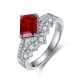 Ruif Jewelry Classic Design S925 Silver 2.06ct Lab Grown Ruby Ring Wedding Bands Ruif Jewelry Classic Design S925 Silver 2.06ct Lab Grown Ruby Ring Wedding Bands
