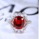 Ruif Jewelry Classic Design S925 Silver 5.065ct Lab Grown Ruby Ring Wedding Bands