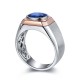 Ruif Jewelry Classic Design S925 Silver 2.64ct Lab Grown Sapphire Ring Wedding Bands