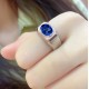 Ruif Jewelry Classic Design S925 Silver 2.64ct Lab Grown Sapphire Ring Wedding Bands