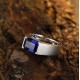 Ruif Jewelry Classic Design S925 Silver 3.51ct Lab Grown Sapphire Ring Wedding Bands Men's ring