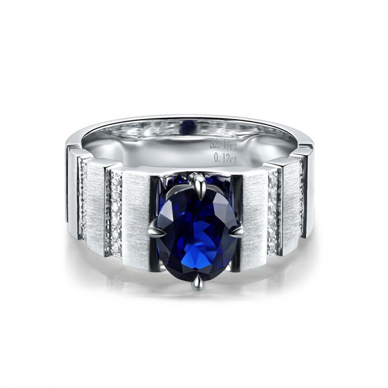 Ruif Jewelry Classic Design S925 Silver 2.47ct Lab Grown Sapphire Ring Wedding Bands Men's ring Ruif Jewelry Classic Design S925 Silver 2.47ct Lab Grown Sapphire Ring Wedding Bands Men's ring