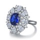 Ruif Jewelry Classic Design S925 Silver 3.26ct Lab Grown Sapphire Ring Wedding Bands ring