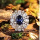 Ruif Jewelry Classic Design S925 Silver 3.26ct Lab Grown Sapphire Ring Wedding Bands ring