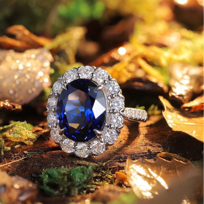 Ruif Jewelry Classic Design S925 Silver 9.145ct Lab Grown Sapphire Ring Wedding Bands ring Ruif Jewelry Classic Design S925 Silver 9.145ct Lab Grown Sapphire Ring Wedding Bands ring