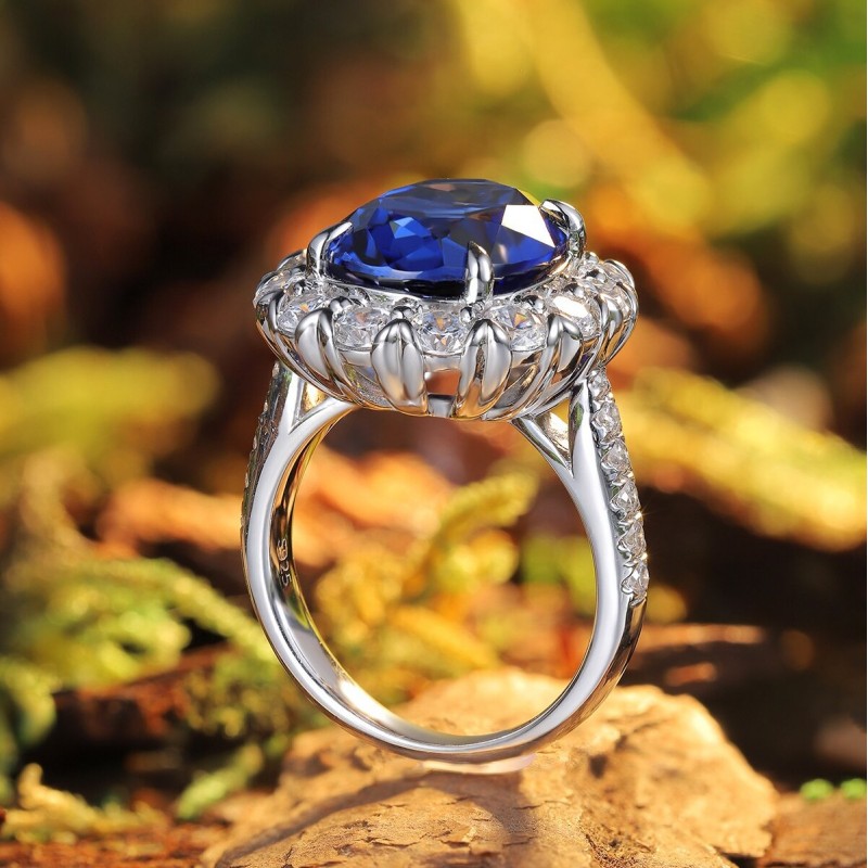 Ruif Jewelry Classic Design S925 Silver 9.145ct Lab Grown Sapphire Ring Wedding Bands ring Ruif Jewelry Classic Design S925 Silver 9.145ct Lab Grown Sapphire Ring Wedding Bands ring