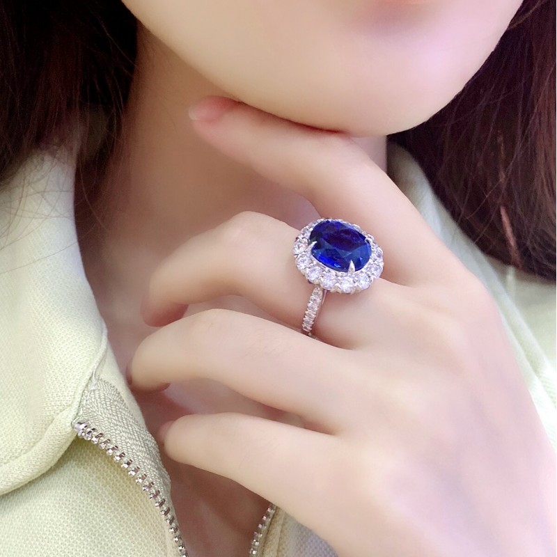 Ruif Jewelry Classic Design S925 Silver 9.145ct Lab Grown Sapphire Ring Wedding Bands ring Ruif Jewelry Classic Design S925 Silver 9.145ct Lab Grown Sapphire Ring Wedding Bands ring