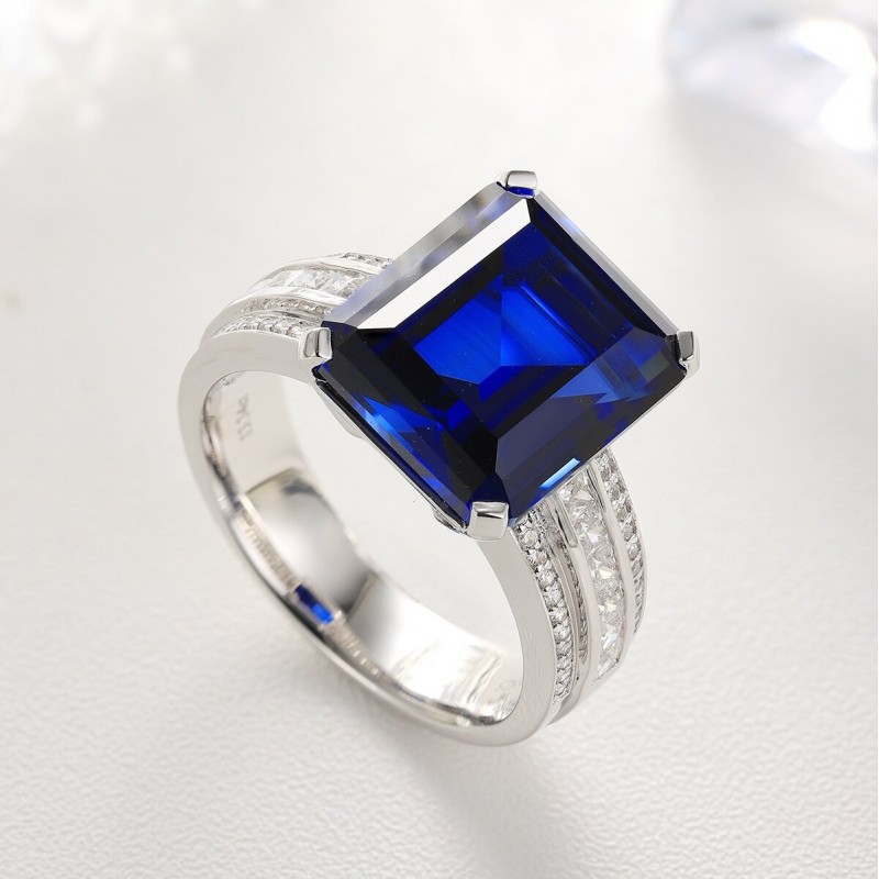 Ruif Jewelry Classic Design S925 Silver 13.34ct Lab Grown Sapphire Ring Wedding Bands ring Ruif Jewelry Classic Design S925 Silver 13.34ct Lab Grown Sapphire Ring Wedding Bands ring
