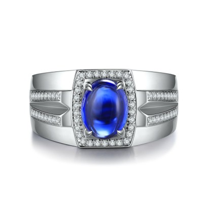 Ruif Jewelry Classic Design S925 Silver 2.86ct Lab Grown Sapphire Ring Wedding Bands ring