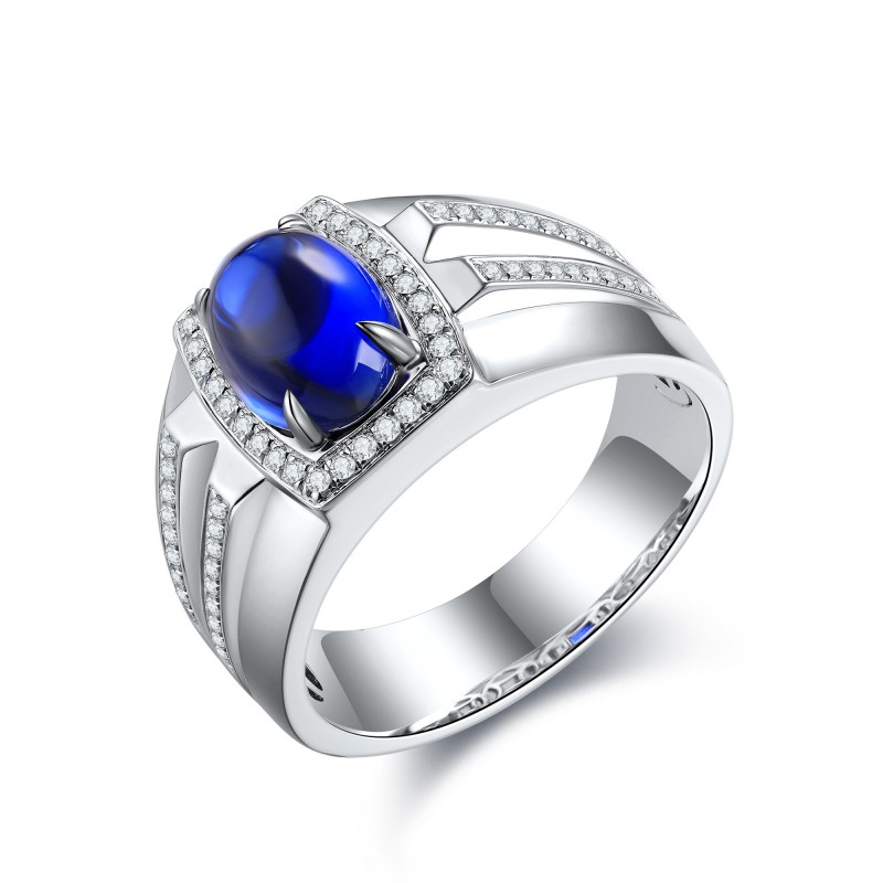 Ruif Jewelry Classic Design S925 Silver 2.86ct Lab Grown Sapphire Ring Wedding Bands ring