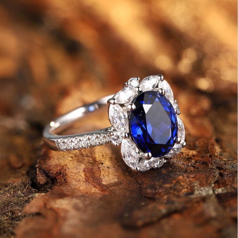Ruif Jewelry Classic Design S925 Silver 2.32ct Lab Grown Emerald And Sapphire Ring Wedding Bands Ruif Jewelry Classic Design S925 Silver 2.32ct Lab Grown Emerald And Sapphire Ring Wedding Bands