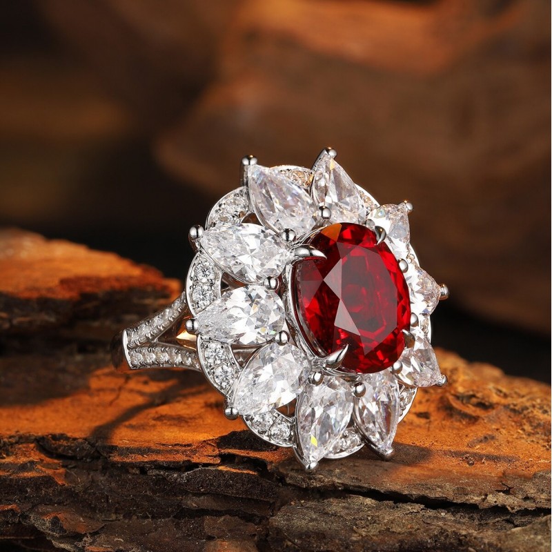 Ruif Jewelry Classic Design S925 Silver 6.6ct Lab Grown Ruby And Royal Blue Sapphire Ring Wedding Bands Ruif Jewelry Classic Design S925 Silver 6.6ct Lab Grown Ruby And Royal Blue Sapphire Ring Wedding Bands