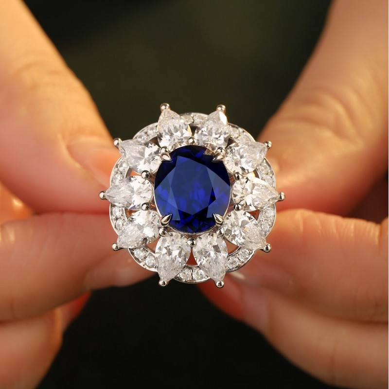Ruif Jewelry Classic Design S925 Silver 6.6ct Lab Grown Ruby And Royal Blue Sapphire Ring Wedding Bands Ruif Jewelry Classic Design S925 Silver 6.6ct Lab Grown Ruby And Royal Blue Sapphire Ring Wedding Bands