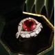 Ruif Jewelry Classic Design S925 Silver 3.42ct Lab Grown Emerald Ring  Royal Blue Sapphire Ruby Oval Shape Gemstone Jewelry Wedding Bands