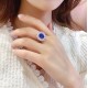 Ruif Jewelry Classic Design S925 Silver 3.533ct Lab Grown Ruby And Royal Blue Sapphire Ring Oval Shape Wedding Bands