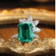 Ruif Jewelry Classic Design S925 Silver 6.73ct Lab Grown Emerald Ring Wedding Bands Ruif Jewelry Classic Design S925 Silver 6.73ct Lab Grown Emerald Ring Wedding Bands