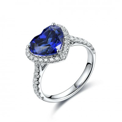 Ruif Jewelry Classic Design S925 Silver 3.43ct Lab Grown Sapphire Ring Wedding Bands ring