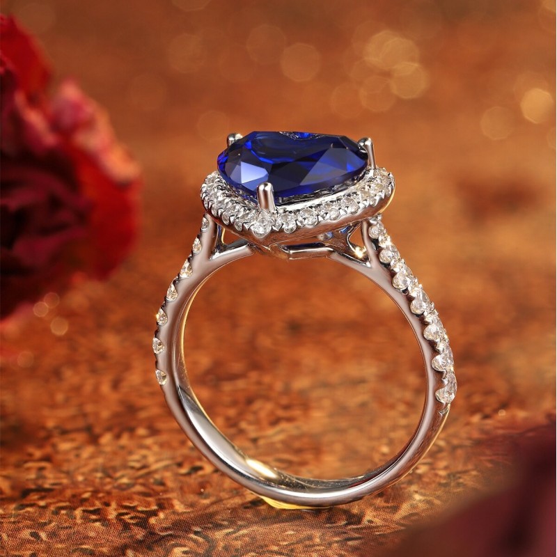 Ruif Jewelry Classic Design S925 Silver 3.43ct Lab Grown Sapphire Ring Wedding Bands ring