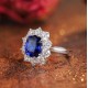 Ruif Jewelry Classic Design S925 Silver 2.41ct Lab Grown Emerald Ring Ruby And Royal Blue Sapphire Ring Wedding Bands