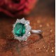 Ruif Jewelry Classic Design S925 Silver 2.41ct Lab Grown Emerald Ring Ruby And Royal Blue Sapphire Ring Wedding Bands