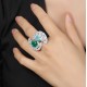 Ruif Jewelry Classic Design S925 Silver 2.9ct Lab Grown Emerald Ring Wedding Bands Ruif Jewelry Classic Design S925 Silver 2.9ct Lab Grown Emerald Ring Wedding Bands
