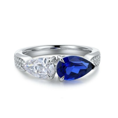 Ruif Jewelry Classic Design S925 Silver Lab Grown Sapphire Ring Wedding Bands ring