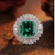 Ruif Jewelry Classic Design S925 Silver 6.63ct Lab Grown Emerald Ring Wedding Bands