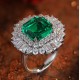 Ruif Jewelry Classic Design S925 Silver 6.63ct Lab Grown Emerald Ring Wedding Bands
