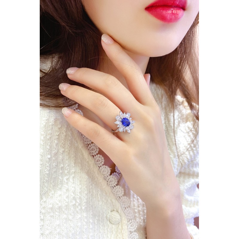 Ruif Jewelry Classic Design S925 Silver 2.14ct Lab Grown Sapphire Ring Wedding Bands ring Ruif Jewelry Classic Design S925 Silver 2.14ct Lab Grown Sapphire Ring Wedding Bands ring