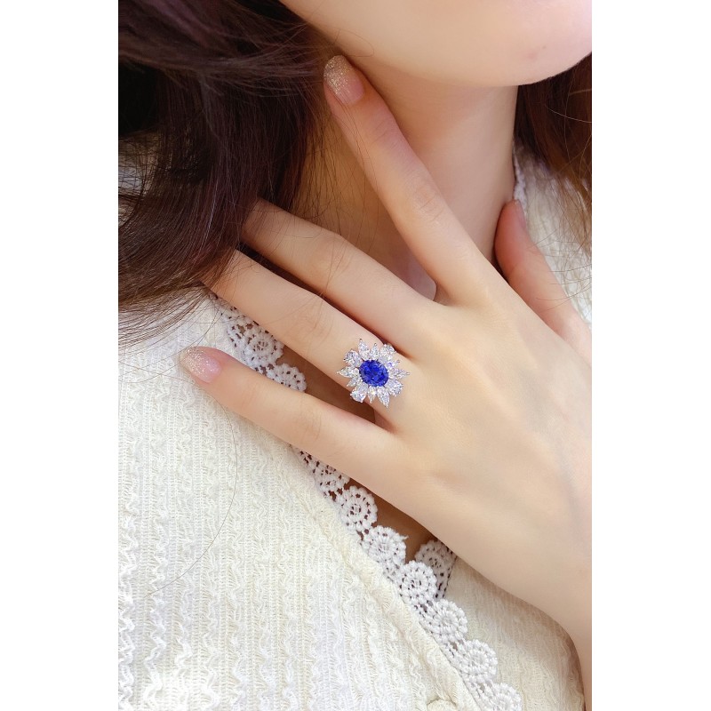 Ruif Jewelry Classic Design S925 Silver 2.14ct Lab Grown Sapphire Ring Wedding Bands ring Ruif Jewelry Classic Design S925 Silver 2.14ct Lab Grown Sapphire Ring Wedding Bands ring