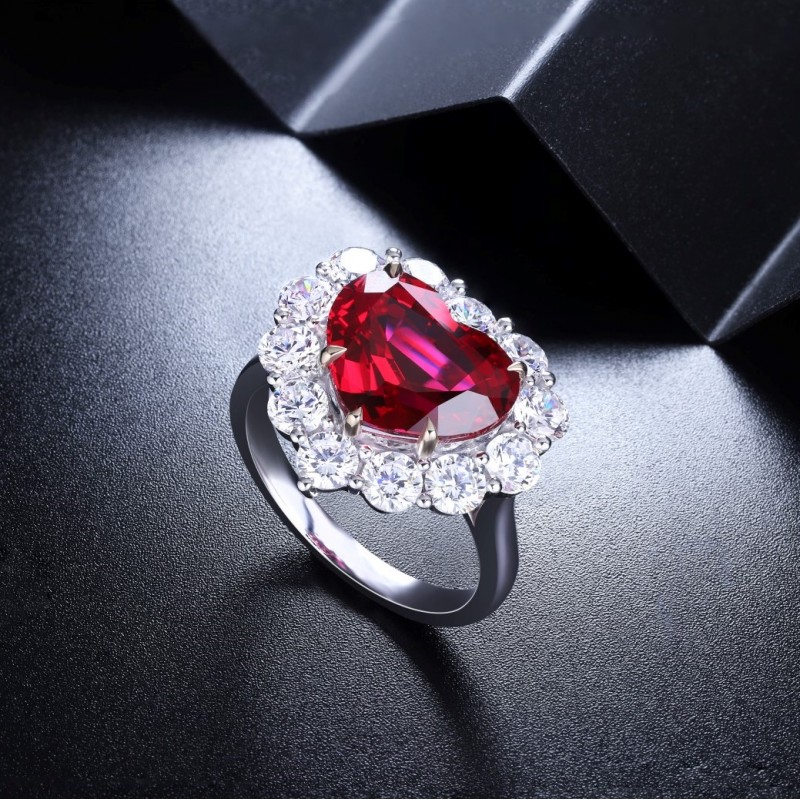 Ruif Jewelry Classic Design S925 Silver 7.55ct Lab Grown Ruby and sapphire Ring Wedding Bands Ruif Jewelry Classic Design S925 Silver 7.55ct Lab Grown Ruby and sapphire Ring Wedding Bands