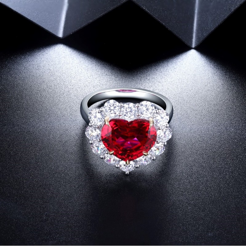 Ruif Jewelry Classic Design S925 Silver 7.55ct Lab Grown Ruby and sapphire Ring Wedding Bands Ruif Jewelry Classic Design S925 Silver 7.55ct Lab Grown Ruby and sapphire Ring Wedding Bands