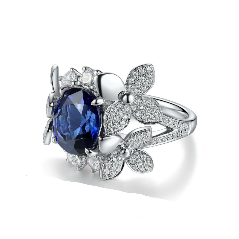 Ruif Jewelry Classic Design S925 Silver 4.59ct Lab Grown Sapphire Ring Wedding Bands ring Ruif Jewelry Classic Design S925 Silver 4.59ct Lab Grown Sapphire Ring Wedding Bands ring